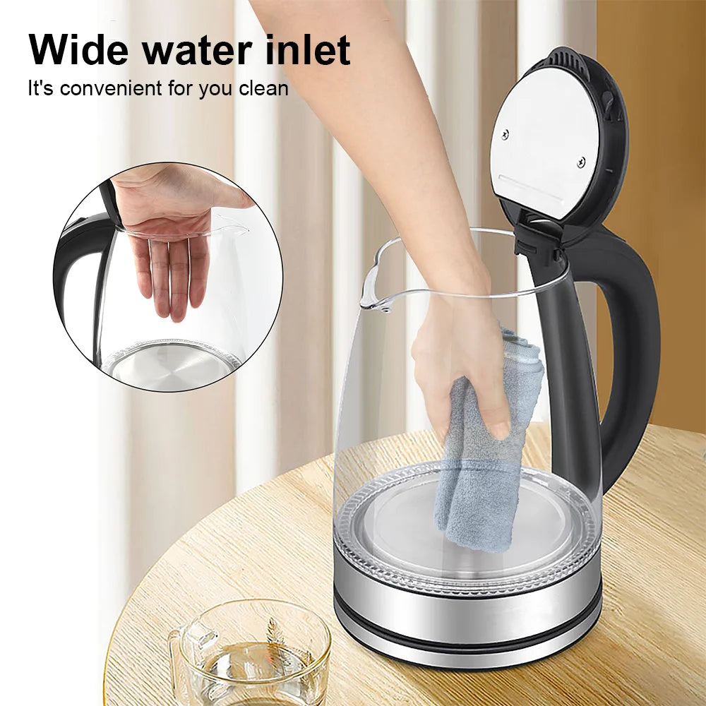 AquaGlow™ Glass Electric Kettle – 1.8L