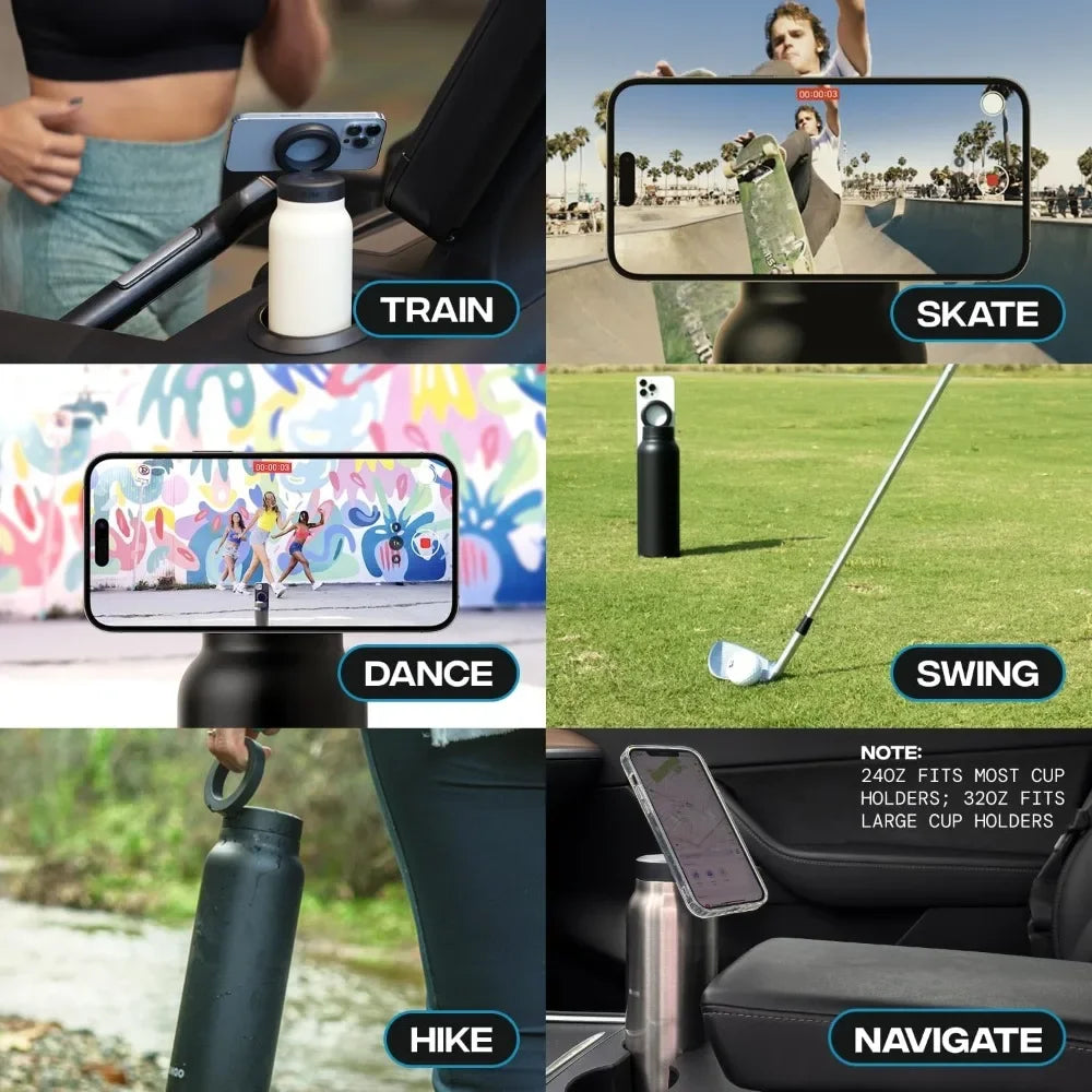 MagSnap™ Smart Bottle with Phone Holder