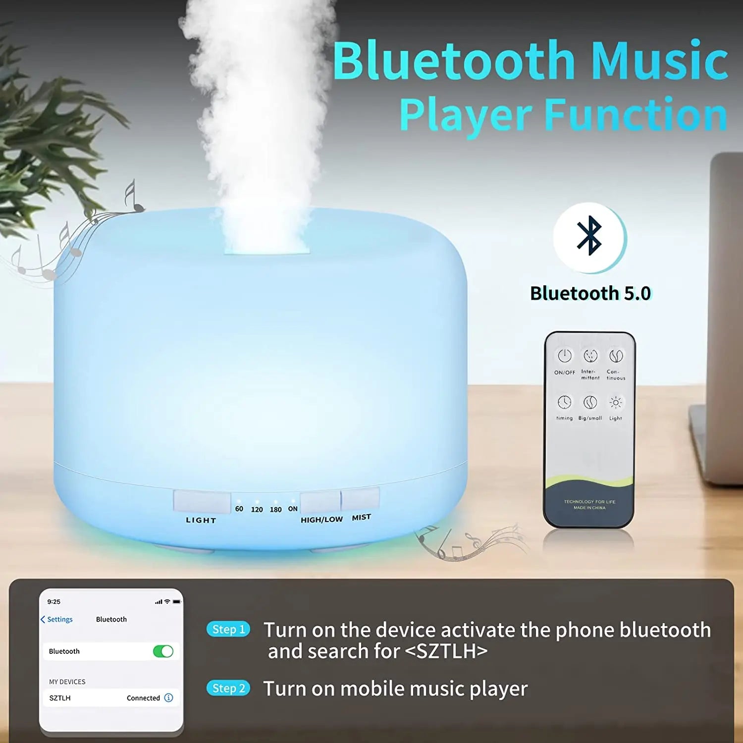 SoundMist™ 4-in-1 Bluetooth Aroma Humidifier