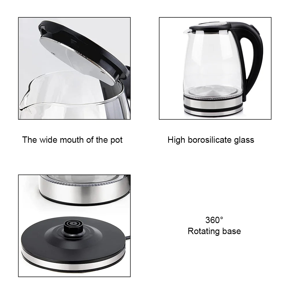 AquaGlow™ Glass Electric Kettle – 1.8L