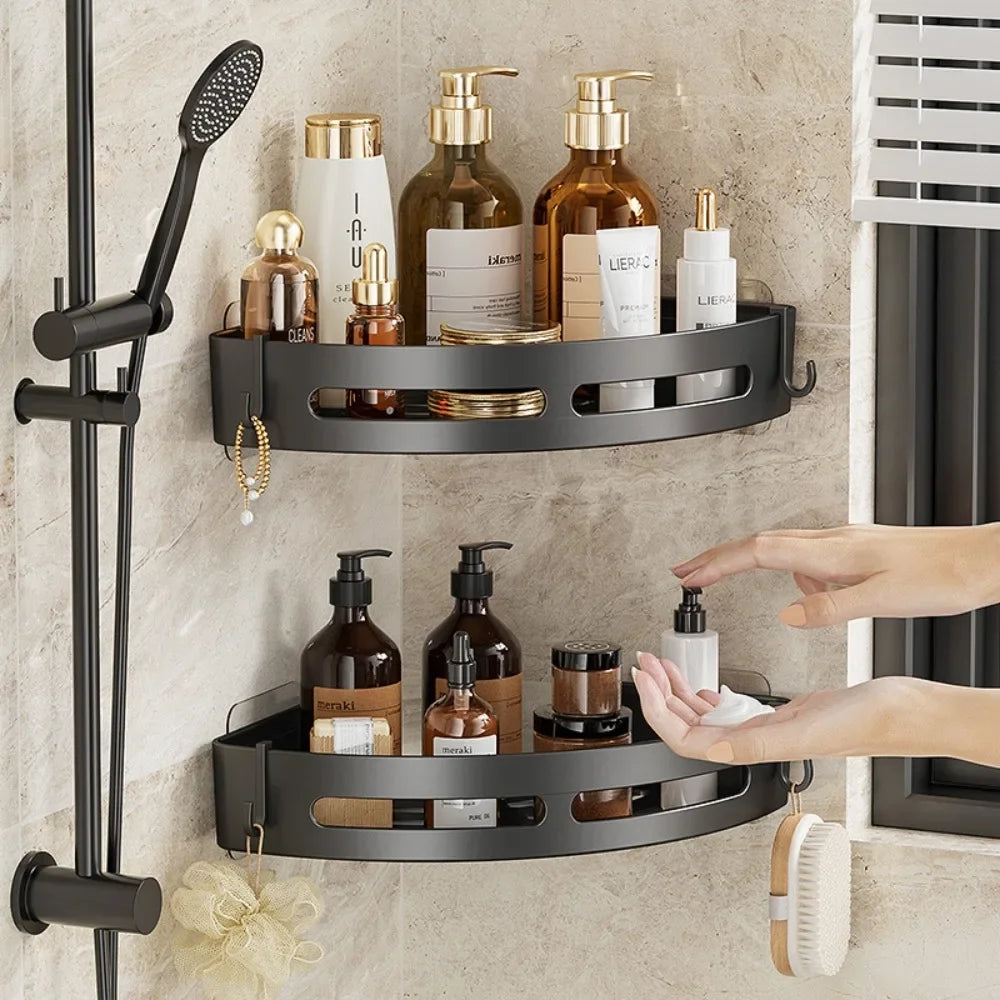 CornerLux™ No-Drill Bathroom Shelf
